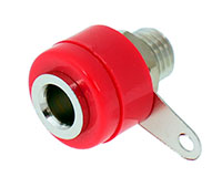 Amass M6mm Terminal 4mm Brass Nickel Plated Socket 30VAC-60VDC Max 19A Red 1pcs (  )