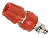 Amass M6mm Terminal 4mm Brass Nickel Plated Socket 30VAC-60VDC Max 50A Red 1pcs (  )