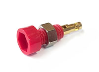 Amass M5mm Terminal 2mm Brass Gold Plated Socket 30VAC-60VDC 10A Red 1pcs (  )