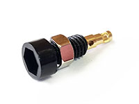 Amass M5mm Terminal 2mm Brass Gold Plated Socket 30VAC-60VDC 10A Black 1pcs (  )