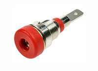 Amass M6mm Terminal 2mm Brass Nickel Plated Socket 30VAC-60VDC 10A Red 1pcs (  )