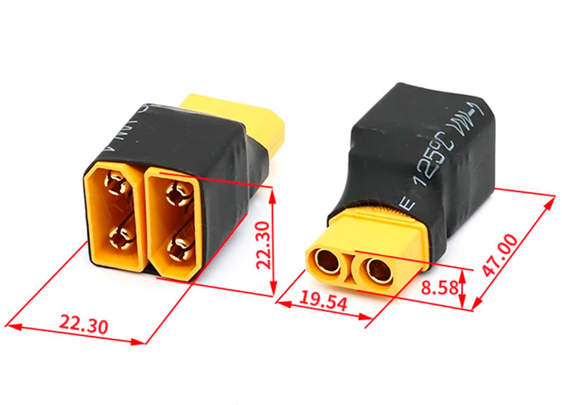 Переходник последовательного подключения аккумуляторов Amass XT90 Series Connector (AM-MC05) (нажмите для увеличения) Переходник последовательного подключения аккумуляторов Amass XT90 Series Connector (AM-MC05) (нажмите для увеличения)