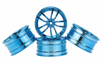 Austar 5-Double Spokes Aluminum Wheel Blue Chrome 26mm 3mm Offset 4pcs