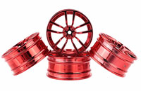 Austar 5-Double Spokes Aluminum Wheel Red Chrome 26mm 3mm Offset 4pcs