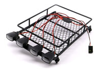 Austar 1/10 Scale Roof Luggage Rack Black with LED Light Bar 132x102x25mm (  )