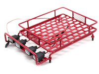 Austar 1/10 Scale Roof Luggage Rack Red with LED Light Bar 167x112x40mm (  )