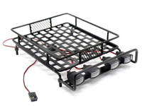 Austar 1/10 Scale Roof Luggage Rack Black with LED Light Bar 167x112x40mm (  )