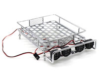 Austar 1/10 Scale Roof Luggage Rack Silver with LED Light Bar 167x110x40mm (  )