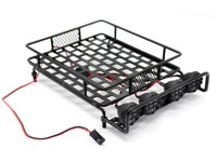 Austar 1/10 Scale Roof Luggage Rack Black with LED Light Bar 167x110x40mm (  )