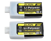 Align T-Rex 150 LiPo Battery 7.4V 300mAh 30C 2pcs (  )