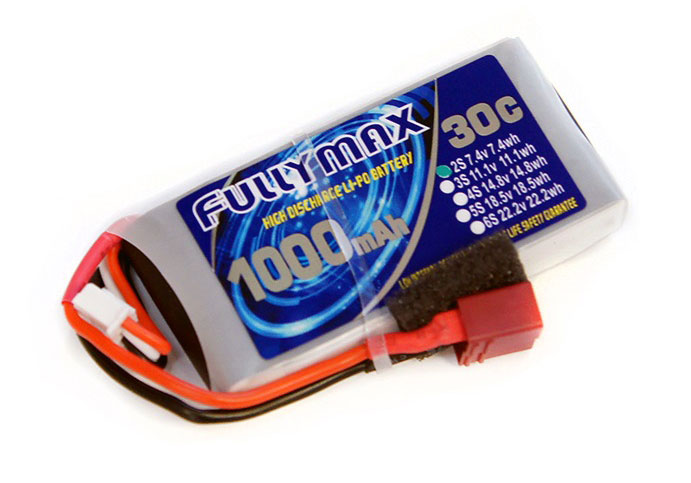 Аккумулятор Fullymax LiPo Battery 2S 7.4V 1000mAh 30C T-Plug (FB1000HP-2S) (нажмите для увеличения)