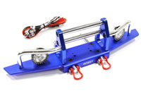 Billet Machined Alloy T2 Front Bumper with LED Lights Blue SCX-10 (  )