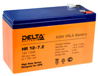 Delta HR12-7.2 AGM VRLA Battery 12V 7.2Ah (нажмите для увеличения)