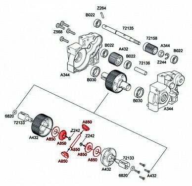 Комплект стальных шестерней дифференциала Gear Diff Bevel Gears 13T and 10T (HPI-86014) (нажмите для увеличения)