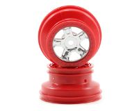 SCT Beadlock Wheel Satin Chrome/Red HEX12mm 1/16 Slash 2pcs (  )