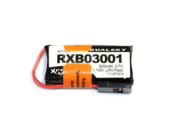 Аккумулятор Dualsky RXB LiPo Battery 1S 3.7V 300mAh 20C JR 31533 (RXB03001) (нажмите для увеличения)