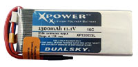 Dualsky 3S1P LiPo 1300mAh 11.1V 16C (  )