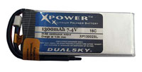 Dualsky 2S1P LiPo 1300mAh 7.4V 16C (  )