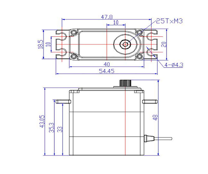 Сервопривод бесколлекторный цифровой FeeTech FT846BL HV 40kg Metal Gear Brushless Digital Servo 180° (FT846BL) (нажмите для увеличения) Сервопривод бесколлекторный цифровой FeeTech FT846BL HV 40kg Metal Gear Brushless Digital Servo 180° (FT846BL) (нажмите для увеличения)