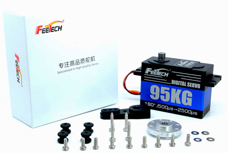 Сервомашинка цифровая FeeTech FT995M HV 95kg Digital Servo 180° (FT995M) (нажмите для увеличения) Сервомашинка цифровая FeeTech FT995M HV 95kg Digital Servo 180° (FT995M) (нажмите для увеличения)