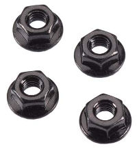 Flanged Nut M4 Black 4pcs (  )