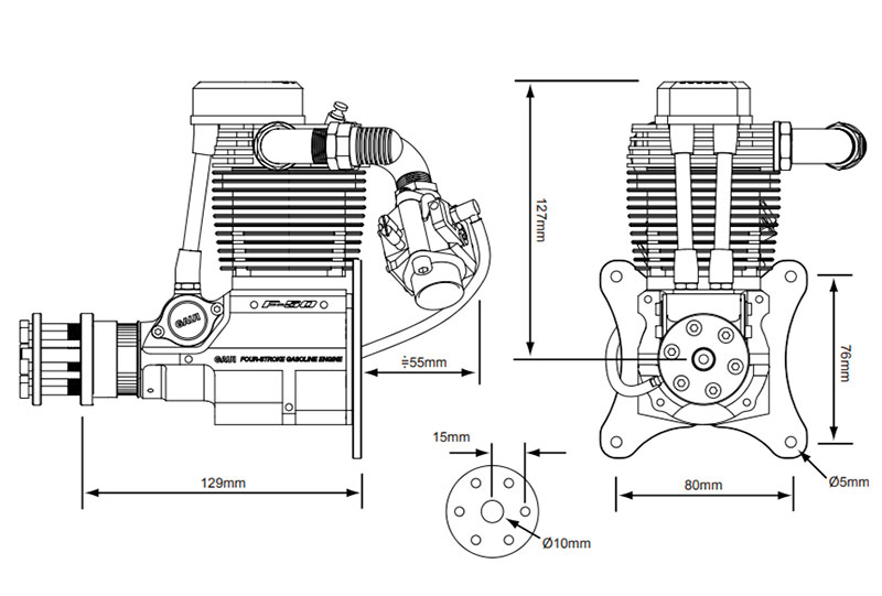 Двигатель бензиновый Gaui F-50 Four-Stroke Rear Intake Gasoline Engine 50cc (GA-F50R) (нажмите для увеличения) Двигатель бензиновый Gaui F-50 Four-Stroke Rear Intake Gasoline Engine 50cc (GA-F50R) (нажмите для увеличения)