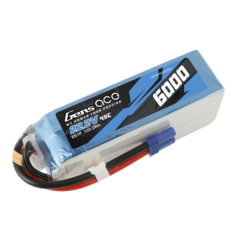 GensAce LiPo Battery 6s1p 22.2V 6000mAh 45C EC5 (  )