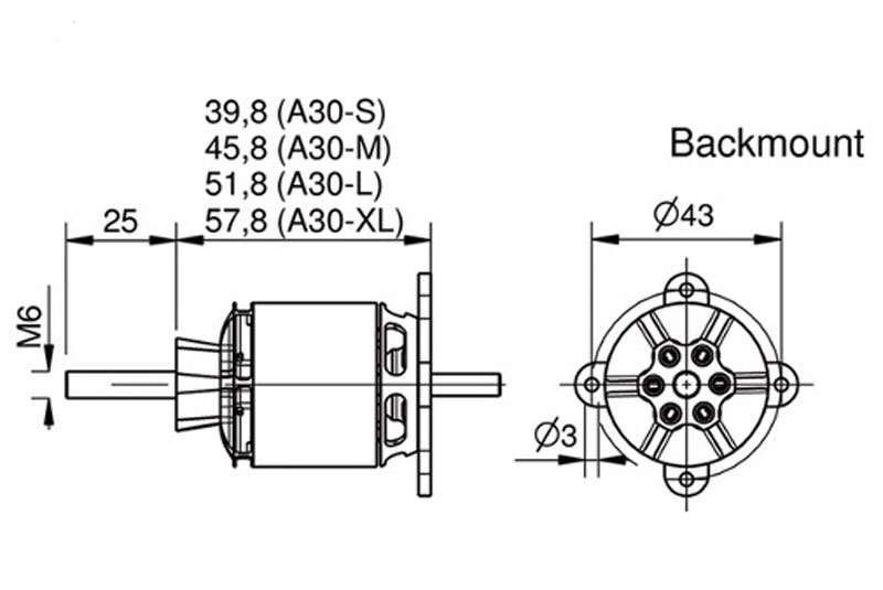 Бесколлекторный электромотор Hacker A30-8XL V4 14-Pole Brushless Motor 1100kV 650W (15716107) (нажмите для увеличения) Бесколлекторный электромотор Hacker A30-8XL V4 14-Pole Brushless Motor 1100kV 650W (15716107) (нажмите для увеличения)