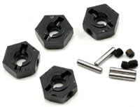 Narrow 12mm Aluminum Hub Set Black SCX10 4pcs (  )