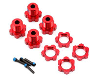 Wheel Hubs Splined 17mm Aluminum Red-anodized Revo 4pcs (  )