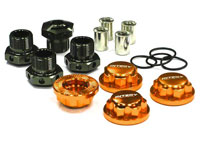 Aluminum Wheel Hex Hub Set 24mm +3mm Offset Orange Savage 4pcs (  )