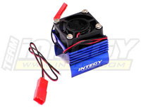 Integy Super Brushless Motor Heatsink with Cooling Fan Blue E-Revo 1/16