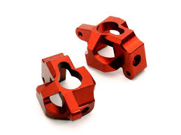 Billet Machined Caster Blocks Red Bullet 2pcs