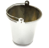 Realistic Scale Pail 1/10 Large Size Metal Bucket Silver (  )