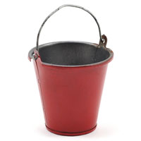Realistic Scale Pail 1/10 Large Size Metal Bucket Red (  )