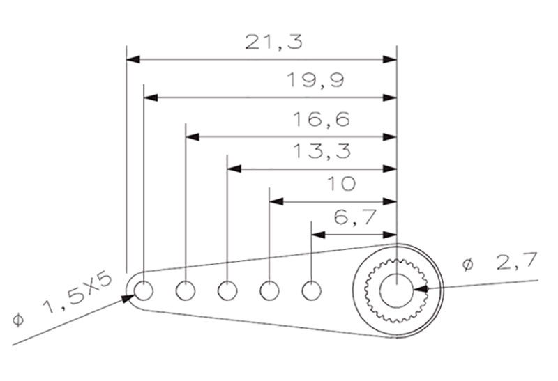 Алюминиевая качалка сервопривода KST X10 / X12 Metal Single Servo Horn 25T-5 21.3mm KST-0023.0080 (KST-25T-5) (нажмите для увеличения) Алюминиевая качалка сервопривода KST X10 / X12 Metal Single Servo Horn 25T-5 21.3mm KST-0023.0080 (KST-25T-5) (нажмите для увеличения)