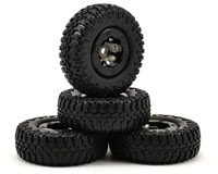 Losi Pre-Mounted Scale AT Tire & Wheel Set Black 4pcs