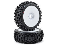 Badlands XTR All Terrain Tires Mounted on V2 White 17mm Wheels 2pcs (  )