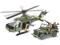 Cobi Small Army. Jeep Willys MB with Helicopter (  )