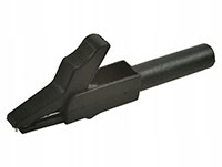 Amass Nickel-Plated Brass Crocodile Clip 56mm CATII 300V 15A Black 1pcs (  )