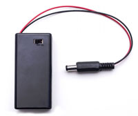 9V 6F22 Battery Case with Switch and Barrel Connector (  )
