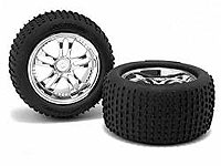 Minizilla Micro Pin Tire & Chrome Wheel PR 2pcs
