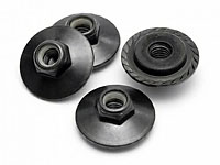 Flanged Lock Nut M5x8mm Black 4pcs (  )