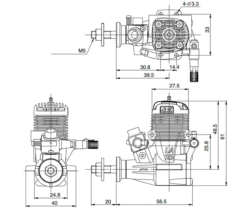 Двигатель авиамодельный калильный OS Max 15LA Silver 10G with 871 Silencer (11532) (нажмите для увеличения)