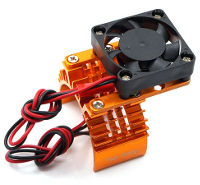YeahRacing 540 Motor Heatsink with Cooling Fan Orange (  )
