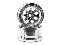 Rock 8 Bead Lock Wheel Chrome 55x36mm 2pcs