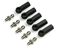 Short 4mm Thread Ball Stud & Ball Cup for 3mm Rod Black E4 5pcs (  )