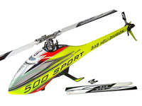 SAB Goblin 500 Sport Flybarless Electric Helicopter Yellow/Red Kit with 2 Sets of Blades (нажмите для увеличения)