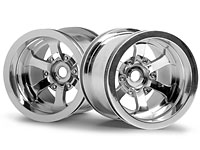 Scorch 6-Spoke Wheel Shiny Chrome 2.2in 55x50mm 2pcs (  )