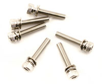 Screws 3x15mm Cap-Head Machine with Washer 6pcs